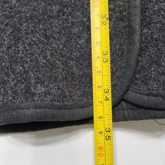 Epsilon Charcoal Cotton Blend Knee Length Button Jacket Coat Lined Pocket Collar - Picture 7 of 13